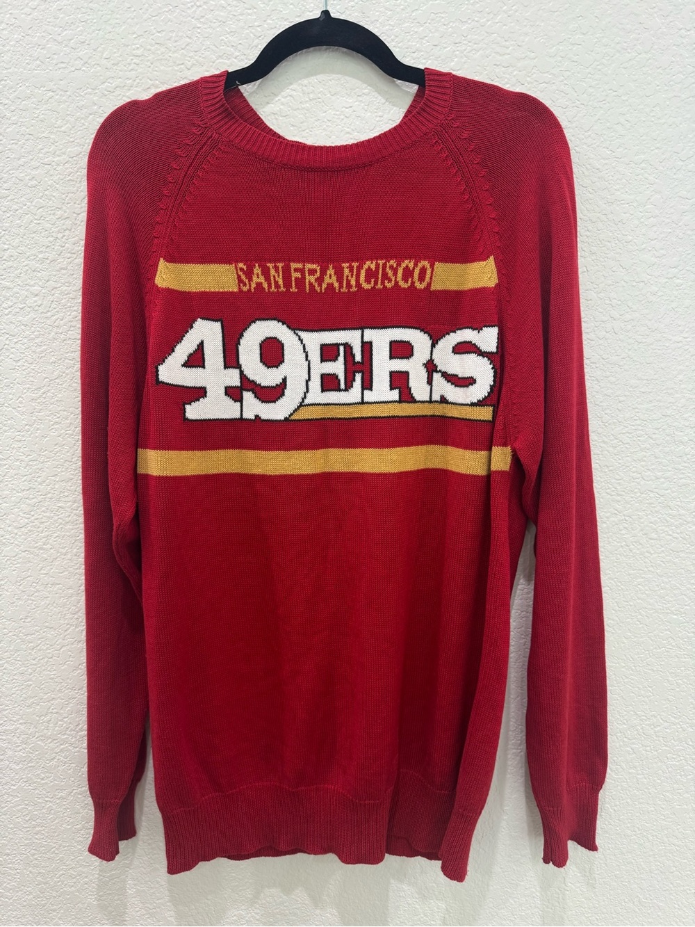 San Francisco 49ers NFL Team Apparel Sweater Men’s Medium Red Knit Crewneck 2013
